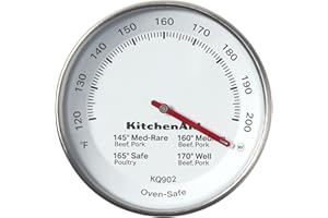 KitchenAid - Dial Thermometer, Easy-to-Read Oven Safe Leave-in Stainless Steel Thermometer