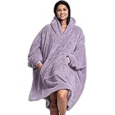 Oversized Wearable Blanket Hoodie Snuggle Blanket for Women Gift Idea for Adults Teens Men, Super Warm and Soft, Purple