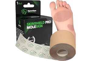 SpecOps Biosciences Ultrathin Athletic Moleskin for Blister Prevention - 48% More Mole Skin Per Dollar Than Leading Brand