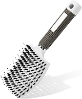 URAQT Hair Brush Boar Bristle Paddle Detangler for All Hair Types Red