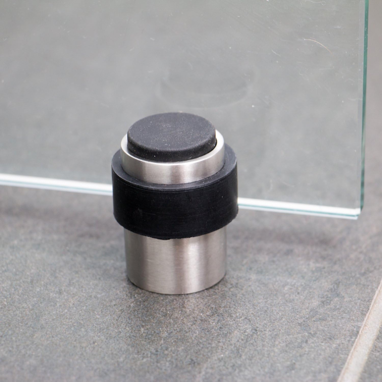 Stoppwerk Door Stop Stainless Steel, Silver, Decorative Wall/Floor Mounted Doorstop, Extra-Soft Rubber - Image 5