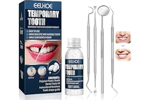 Ganbaro Temporary Teeth Repair Kit,Moldable False Teeth, Tooth Repair Kit for Snap On Instant and Confident Smile,with Mouth Mirror, 3 Pcs Differernt Dental Probe