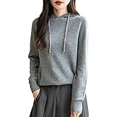 Chanyarn Women's 100% Merino Wool Hoodies 2025 Fall Winter Warm Soft Sweater Long Sleeve Knitted Sweatshirt with Pocket