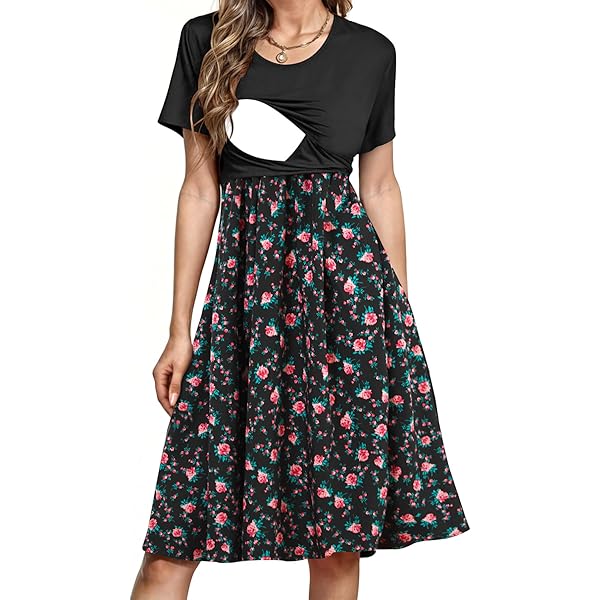 Jikonet White Maternity Dress for Women with Nursing Dress with Floral Maxi  Maternity Dress (Indian Dresses), Green, 34 at Amazon Women's Clothing store
