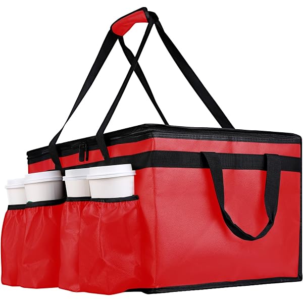 Sac Isotherme Pour Pizza - Transport 3 Pizzas - Livraison Repas - Rouge - Idéal Pro Et Perso