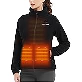 HEWINZE Women's Heated Fleece Jacket,Dual-Control Heated Jacket with 7.4V Battery Pack