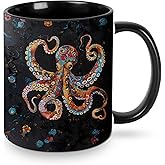 wiuurs Octopus Coffee Mug 11 Oz Funny Ceramic Tea Cup for Women Novelty Mugs with Handle for Office Home
