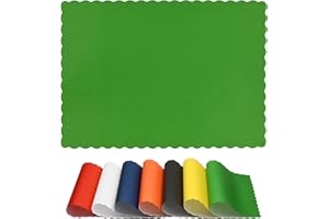 THE SCALLOPED PLACEMATS Paper Placemats for Dining Table - Disposable Scalloped Edges Color Table Mats Great for Parties and Christmas Table Decorations 10"x14" (Hunter Green) 50ct