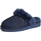 Fireside by Dearfoams Women's Fireside Sydney Shearling Fur Indoor/Outdoor Scuff Slipper With Wide Widths