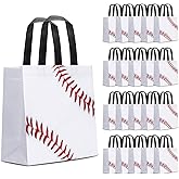 24 PCS Baseball Gift Bags Sports Party Favor with Handles Reusable Baseball Goodie Snack Favor Bag Non Woven Party Favor Bags for Sports Birthday Supplies