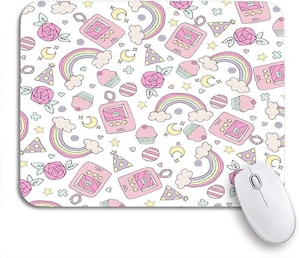Amazon Ecomaomi 可愛いマウスパッド ピンクかわいい レインボーカップケーキバラとレトロな電子玩具ノンスリップラバーバッキングコンピュータマウスパッド用ノートマウスマット Ecomaomi マウスパッド 通販