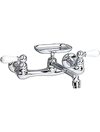 American Standard 7295.252.002 Heritage Wall-Mount 5-5/8-Inch Swivel Spout Farm Sink Faucet with Porcelain Lever Handles...