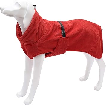Amazon ペット用バスローブ 犬用バスタオル 犬用 お風呂タオル 犬 バスローブ ガウン ドッグ用タオル ペット用タオル 超吸水タオル ドッグタオル 体拭き タオル パジャマ レッドs Ctomche バスグッズ 通販
