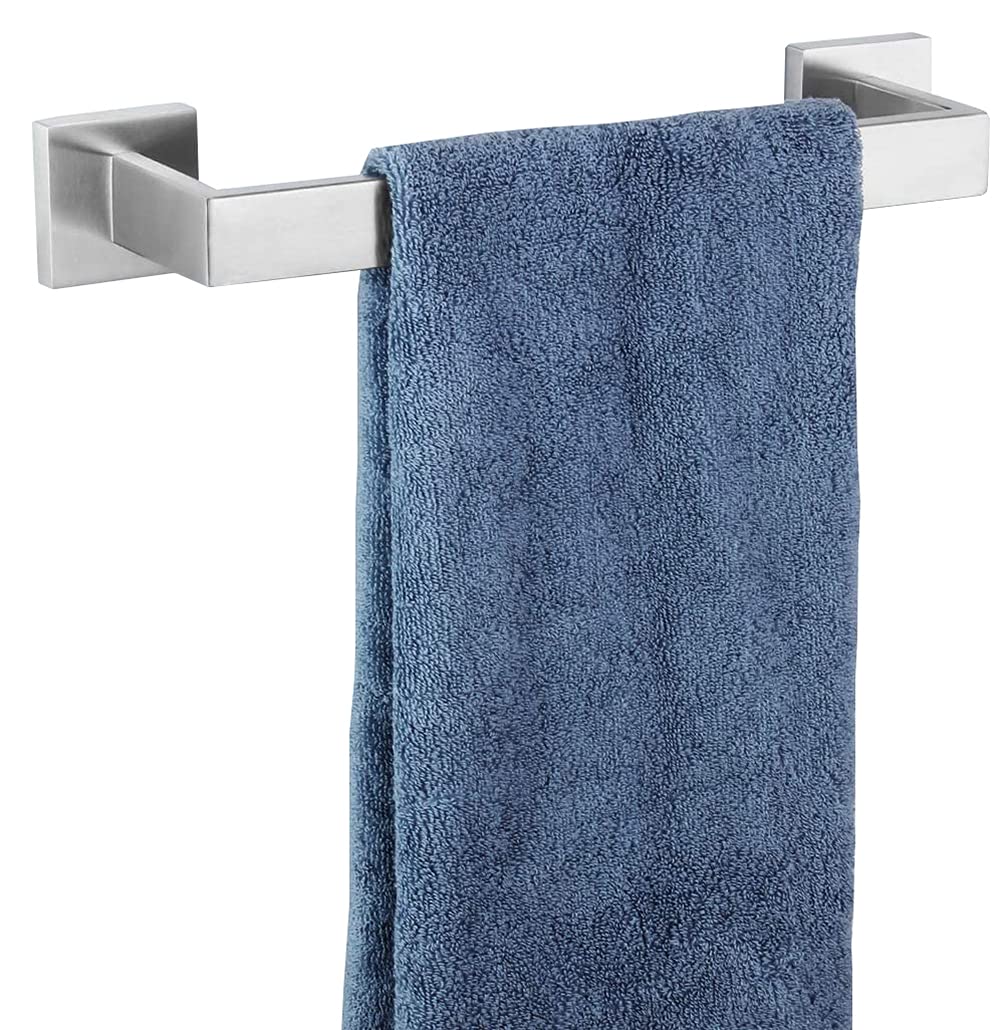 Photo 1 of 12 Inch Towel Bar for Bathrooms 12/16/24/28/32/36 Inch Stainless Steel 304 Brushed Nickel Towel Holder Modern Square Towel Rod Rustproof Wall Mount (Brushed Nickel, 12 Inch)