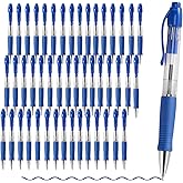 Wiaziert BallPoint Pens Bulk, 100 Pack (Blue Ink), No Bleed Blue Ink with soft Grip, Click Pens for Office Home and School, Retractable Ballpoint Pens, Medium Point, 1.00MM Smooth Writing (Blue)