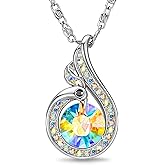Kate Lynn Rise From the Ashes Phoenix Necklaces for Women, White Gold Plated Crystal Jewelry, Birthday Gift for Women, Symbol of Luck and Renewal, 18+2 inch, Packaged with Jewelry Box