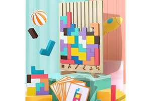 HWUUCL Wooden Stacking Puzzle Toy, 2025 New 3D Wooden Puzzle Montessori Toy Art, Giant Russian Block Board Game, Wood Stacking Blocks Stress Toys for Family Brain Teaser Activity