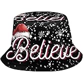 Christmas Theme Bucket Hat Unisex Christmas Sun Hat Fisherman's Cap for Christmas New Year Festive Holiday Party