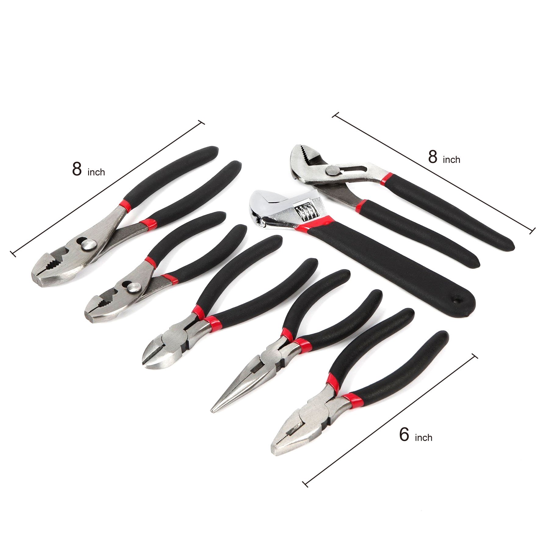 FASTPRO 7Piece Utility Pliers and Wrench Set, Includes Slip Joint
