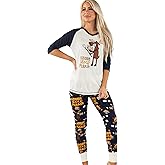 Lazy One Women's Soft Casual Pajama Leggings and Tall Tee Sets With Cute Fun Prints, Cute Women's Pajama Sets