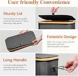 Lifewit 65L Slim Laundry Basket with Lid Dark Grey with Removable Bag view 5