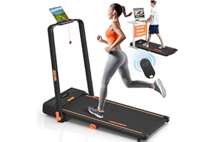 Walking Pad Treadmill, Wenoker Under Desk Treadmill with Handle Bar, Portable Foldable Walking Pad for Home/Office, 3 in 1 Folding Compact Desk Treadmill with Remote Control, Free Installation