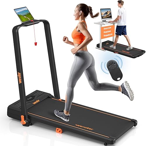 Walking Pad Treadmill, Wenoker Under Desk Treadmill with Handle