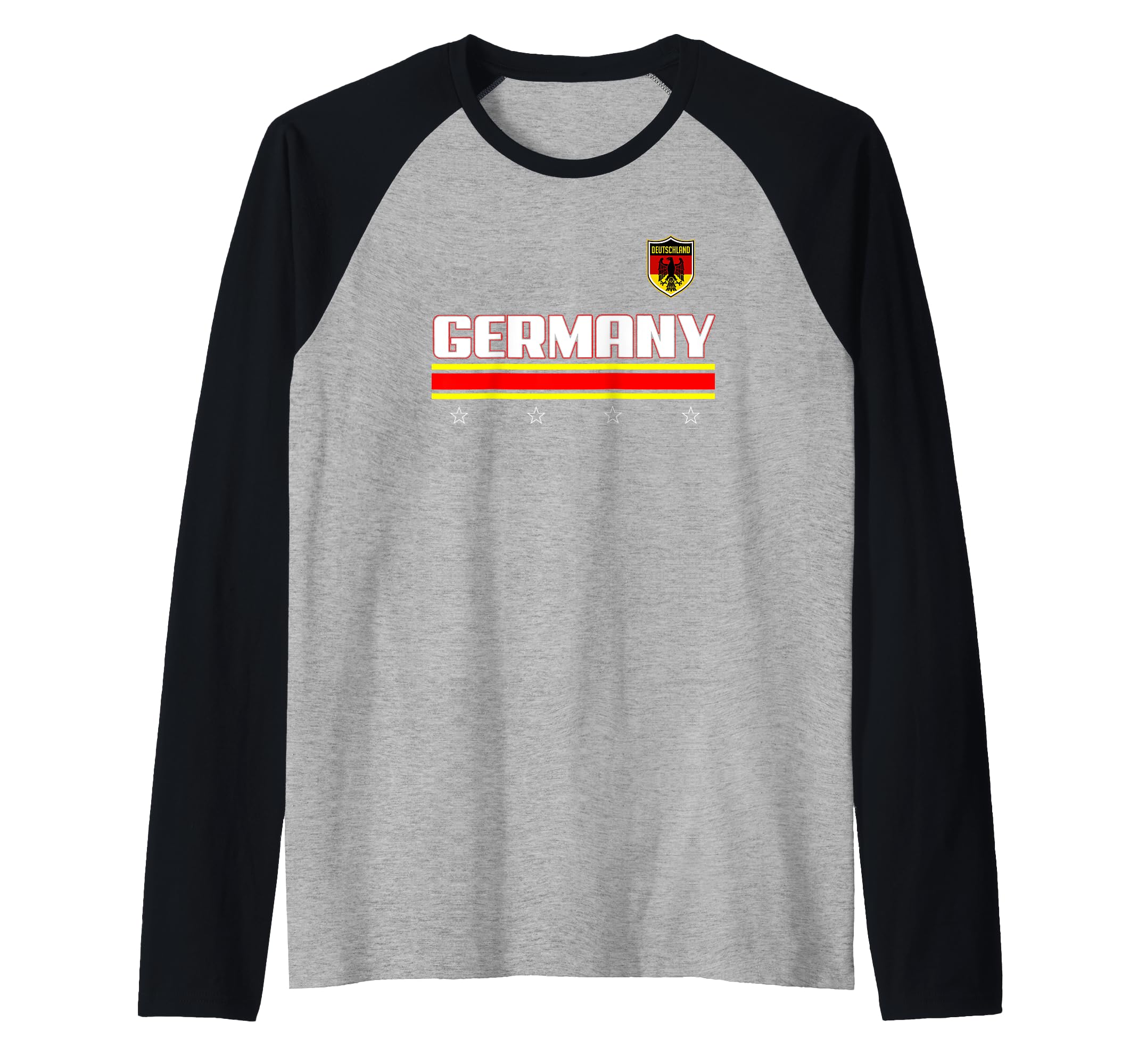 Germany Bold Text Outline Football Pocket Raglan Baseball Tee