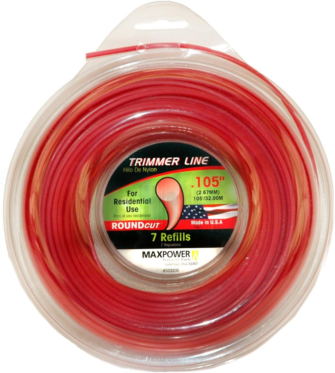 Residential Grade Round Trimmer Line .095Inch 855Foot Length Maxpower