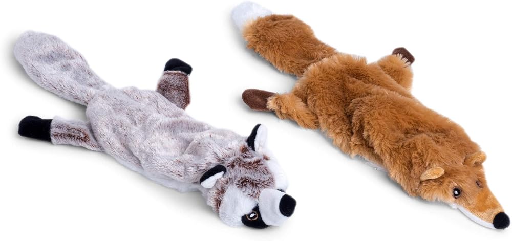 Petface Woodland Critters Small Dog Toys Pack of 4 Racoon Fox Squeaky