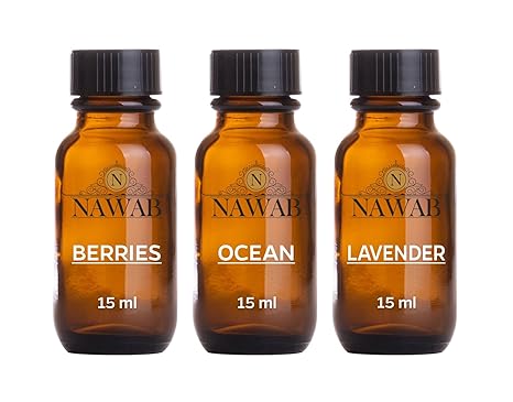NAWAB essential aroma Diffuser oil(Berries,Ocean,Lavender-15ml each)