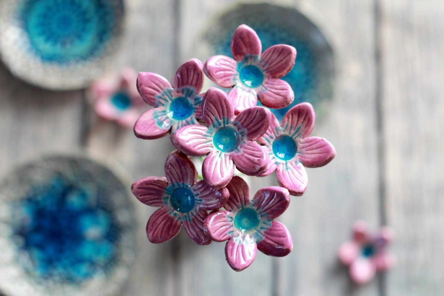 Amazon Com Handmade Ceramic Flowers Home Decor Table