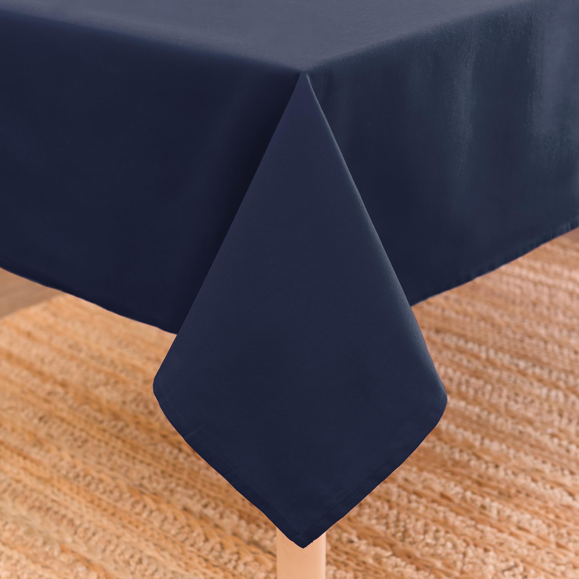 Encasa XO Dining Table Cover | 56x91 in Cotton Canvas Rectangular Tablecloth | Machine Washable, Scotch Blue Table Cloth for Indoor & Outdoor Dining, Durable, Easy-Care | Suitable for Any Occasion
