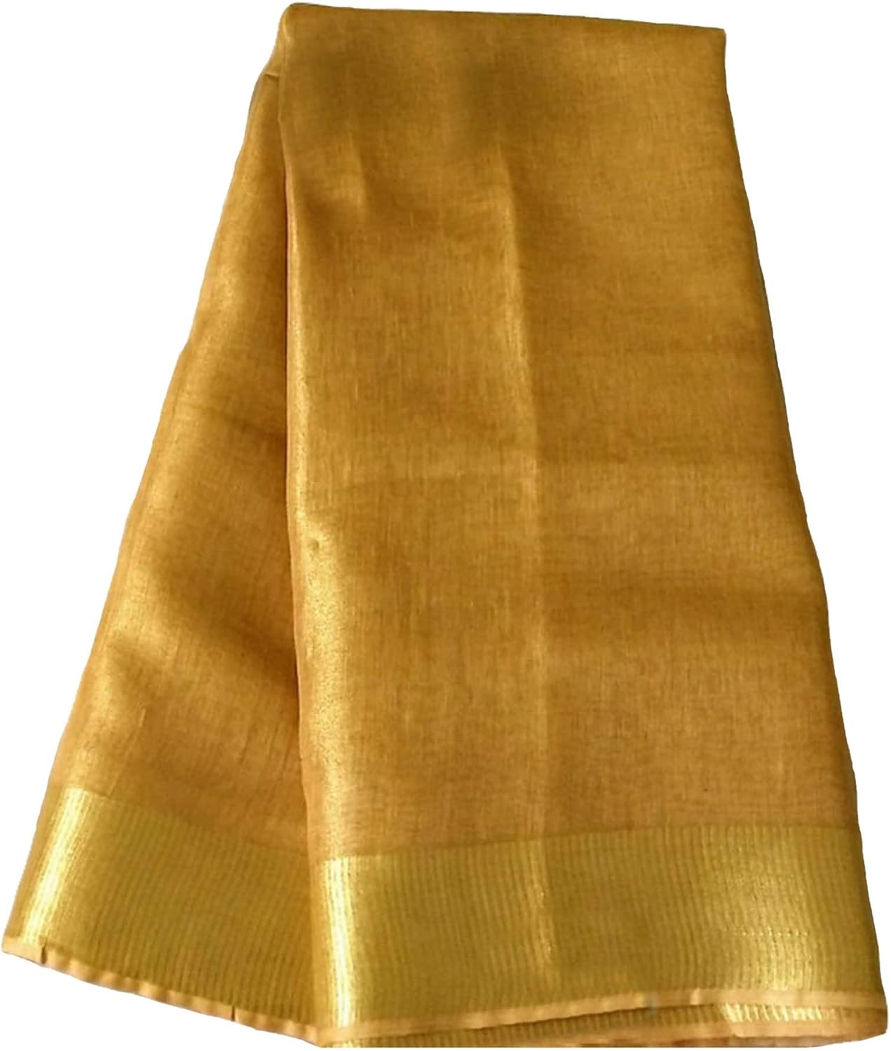 Golden Tissue Linen Saree Organic Linen by Linen Sarees
