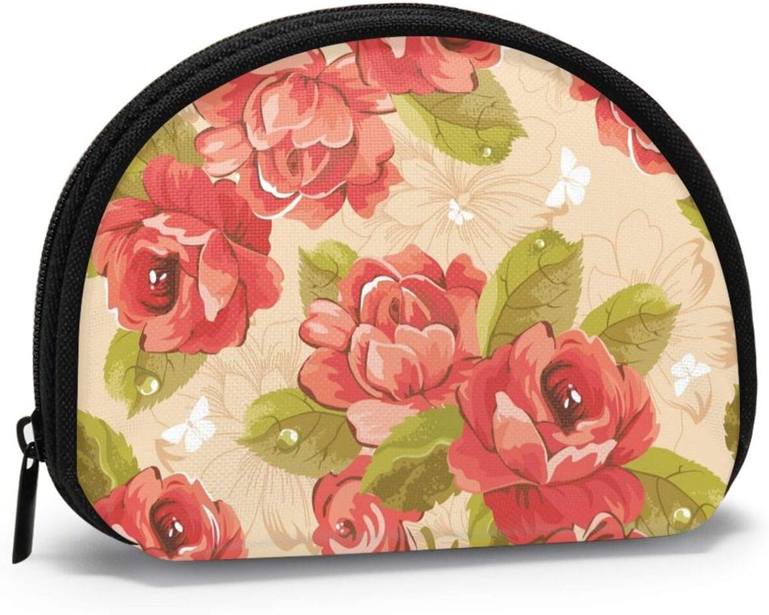 Coin Purse Mini Change Cash Card Bag Pouch w/Zip Rose