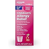 Amazon Basic Care Children's Allergy Relief, Diphenhydramine HCl 12.5 mg/5 mL Oral Solution, Antihistamine, Cherry Flavor, 8 