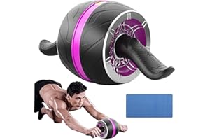 A.F.N.A.L AB Wheel Roller, Automatic Rebound Exercise Abdominal Ultra-Wide Wheels Fitness for Gym & Home, Core Work-out Strength-Training Equipment with Knee Pad