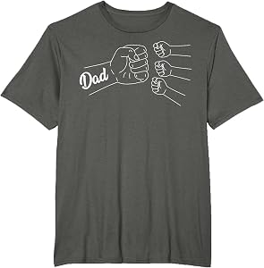 Fist Bump Dad Of Three Father Of 3 Father's Day Matching T-Shirt