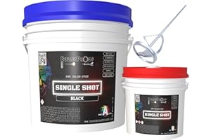 BALLISTIX BP Resins: Single Shot |100% Solids Epoxy Resin Kit (3 Gallons) Solvent-Less, Two Component Gloss Coat Finish- Low VOC! Industrial Use, Garages, Floors & More! (Black) + Free Mixer!