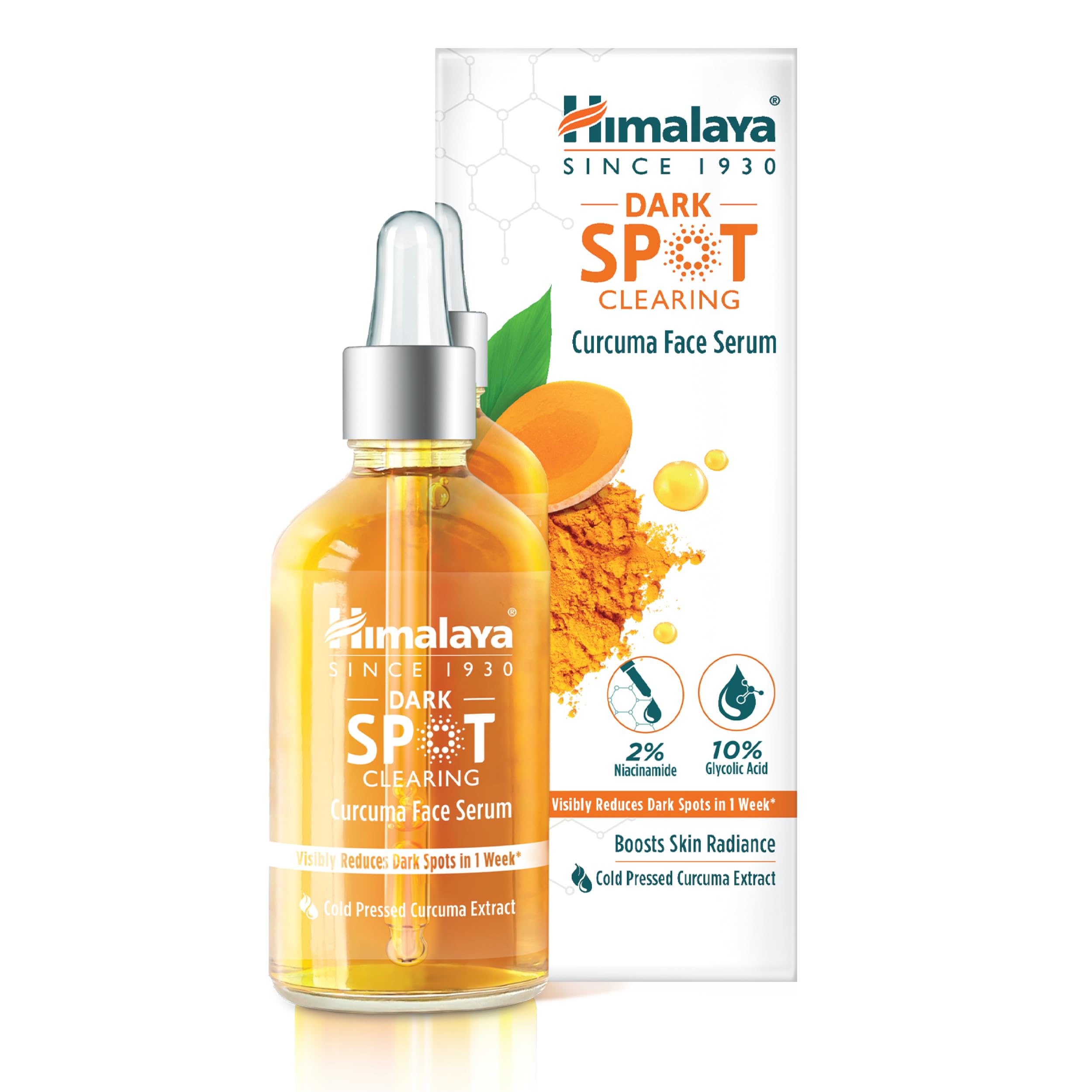 Himalaya Dark Spot Clearing Curcuma Face Serum, Visibly Reduces Dark Spots in 1 Week, 30ml