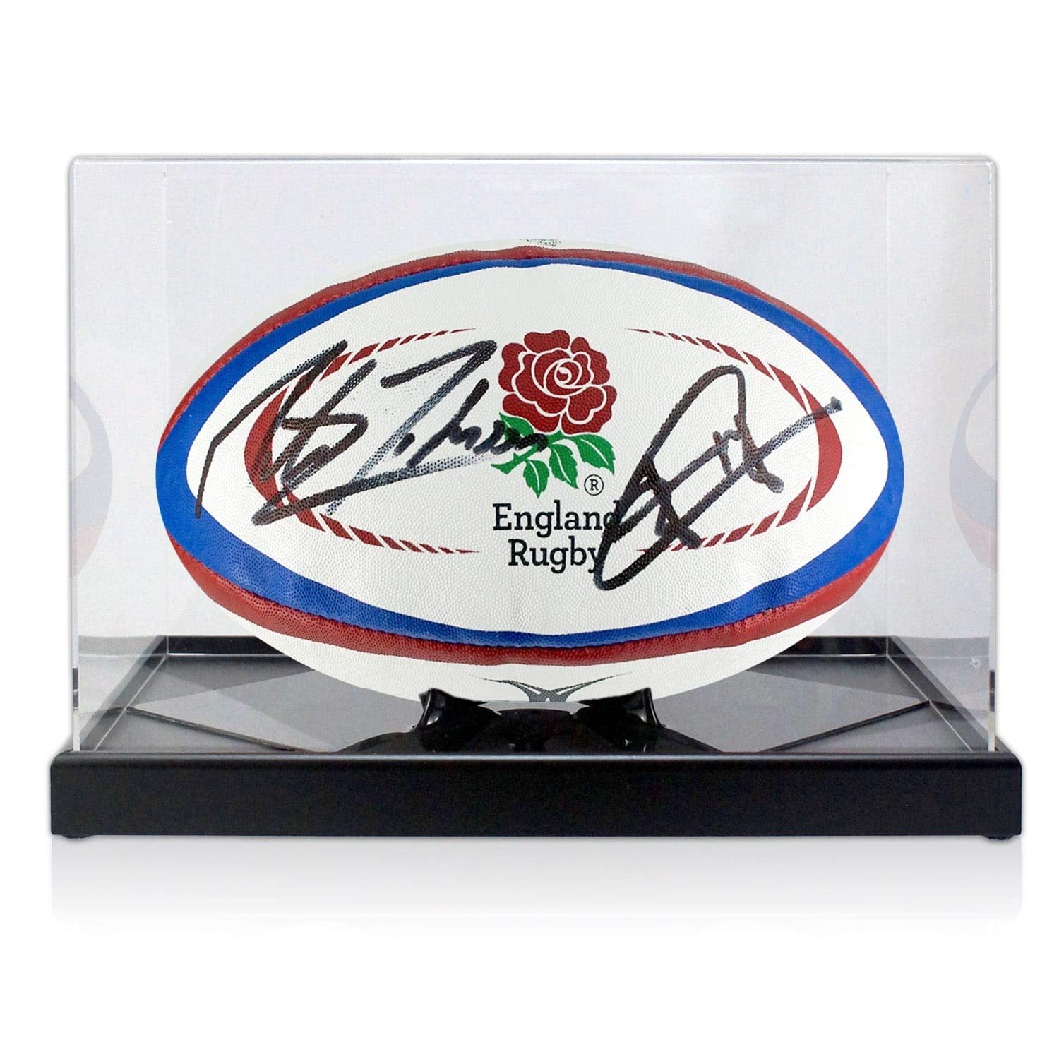 Jonny Wilkinson And Martin Johnson Signed England Rugby Ball In Display Case