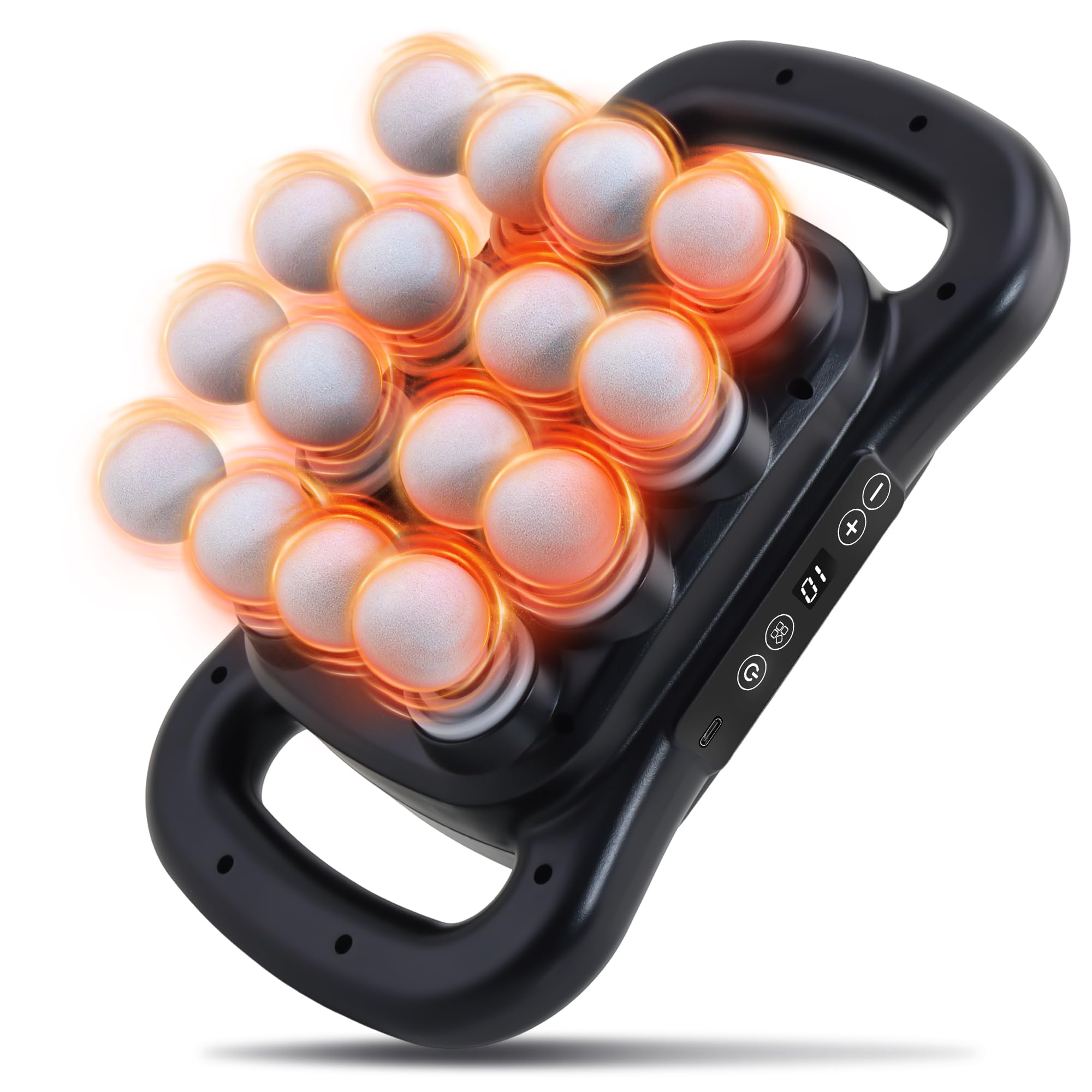 Photo 1 of GAXEZO 16 Head Massage Gun Set, Deep Tissue Percussion Massager, 2600mAh Electric Massage Tools with 9 Styles & Levels, Black