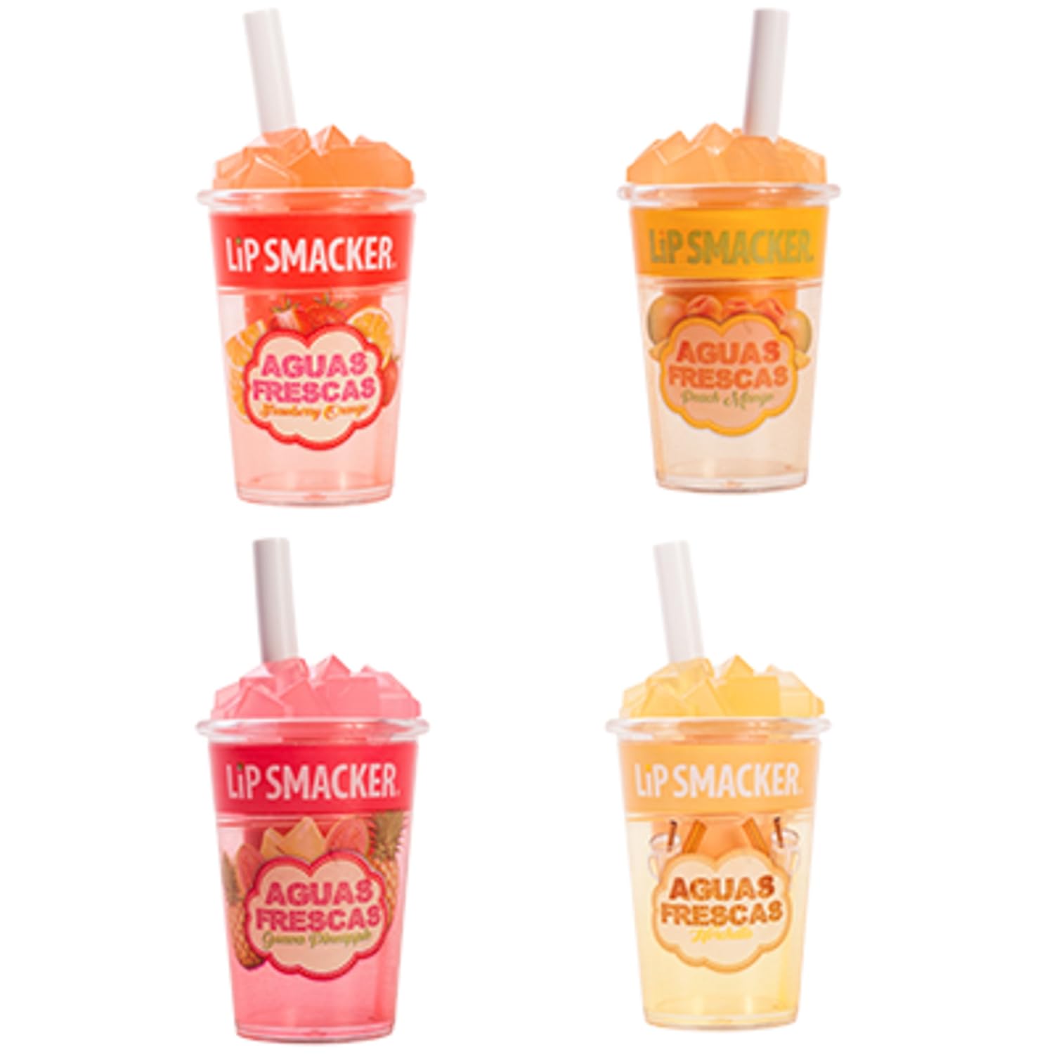 Lip Smacker Aguas Frescas Collection, Set of 4 Flavored Lip Balms