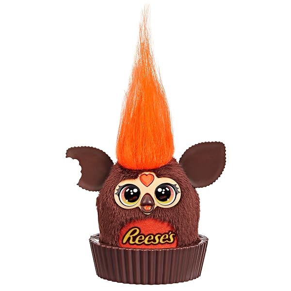 FURBY FURBLETS REESE’S PEANUT BUTTER CUP MINI 3-INCH ELECTRONIC PLUSH, CANDY TOYS FOR KIDS 6+