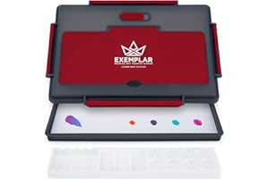 Game Envy Exemplar Wet Palette for Art and Miniature Painting - Full Seal with Vent, 6.25x9.6-inch Large Palette Area - Built-in Brush Storage - 50 Palette Paper Sheets, 2 Sponges, Dry Palette - Red