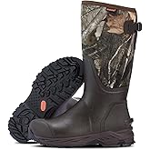 Showave Men's Rubber Hunting Boots, Waterproof Rain Boots Insulated Neoprene Mud Boot, Durable Arctic Outdoor Working Boot with Steel Shank