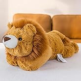 Gisqis Giant Lion Stuffed Animals 17" Large Stuffed Lion Plush Pillow Throw Super Soft Cushion Realistic Valentine Birthday Gifts for Kids Girlfriend Bedroom Decor
