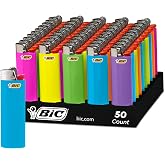 BIC Classic Lighters, Pocket Lighter Style, 50 Count Tray, Assorted Colors | Disposable Lighters | 100% Quality Inspected | Child-Resistant Design | Reliable Performance | Assorted Colors May Vary