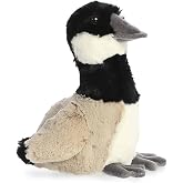 Aurora Adorable Mini Flopsie Honks Canadian Goose Stuffed Animal - Mini Companions Ready for Playful Adventures - For Kids All Ages, Toddlers, Adults, and Families - Black and Gray 7 Inches