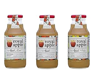 Royal Apple Pure Premium 100% Natural Juice, 3 Flavors Variety Pack, Apple, Apple Pear, Apple Mint | No Sugar Added, Non-GMO, No Preservatives, Healthy Kids Juice Drink, 11.15 fl oz (330mL), 6 Pack